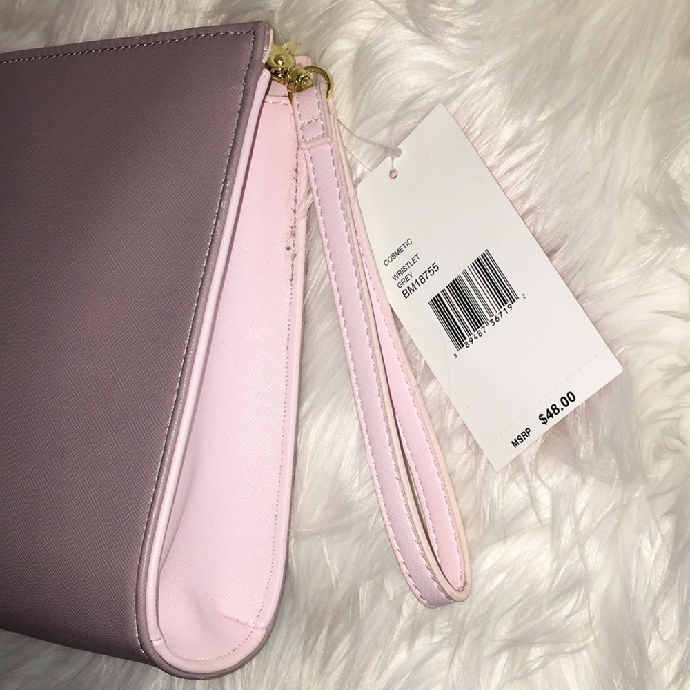 Betsey bag XOX large wristlet clutch cosmetic gray - Picture 6 of 8